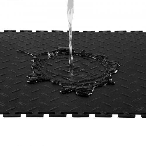 Autotallin lattialaatat, 51,3x51,3x0,5 cm, musta, PVC
