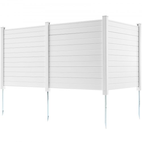 Afskærmningsskærm, 3-panel vinylhegn 127x127 cm, hvid, udendørsafskærmning