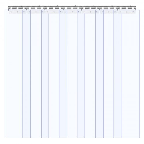 Strimmelgardin, PVC-dørgardin, 107x213,4 cm, Klar, Plastik