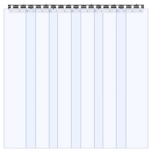 PVC Strimmelgardin, 2.1x0.96x0.2 cm, Klar, Termoisolerende Plast