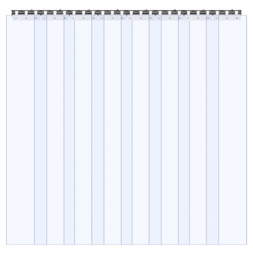 PVC Strimmelgardin, 2.1x1.2x0.2 cm, Klar, Termoisolerende
