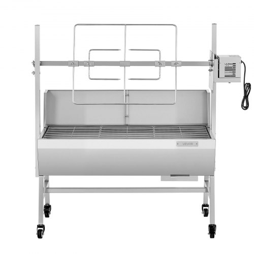 Rotisserigrill, 113,5x44,2x112,3 cm, rustfrit stål, udendørs madlavning
