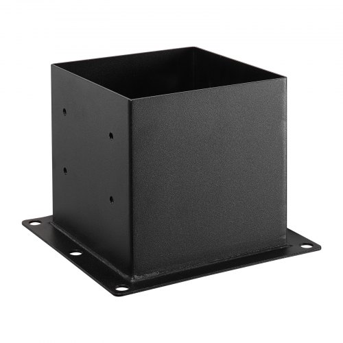 Tolppakiinnikkeet, 8 kpl, 92x92 mm, 140x140x140 mm, musta, hiiliteräs