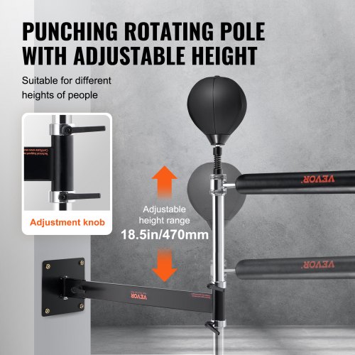 Bokse Spinning Bar, 73.5x23x17.5 cm, Sort, Justerbart Træningsudstyr