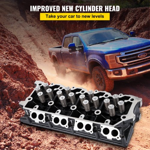 Cylinderhovedsamling, 6.4L, støbejern, erstatning for Ford F250 F350 F450 F550