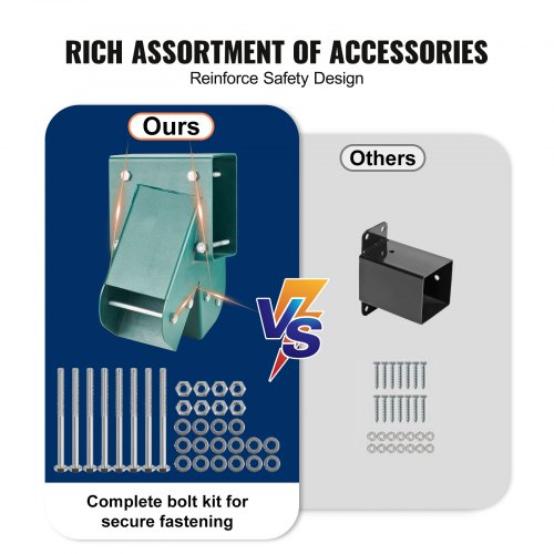 Gyngestativbeslag, Kraftig kulstofstål, 160x235x280 mm, Grøn, Beslag