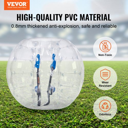 Oppustelig Bumper Ball, 120x103 cm, Transparent, PVC