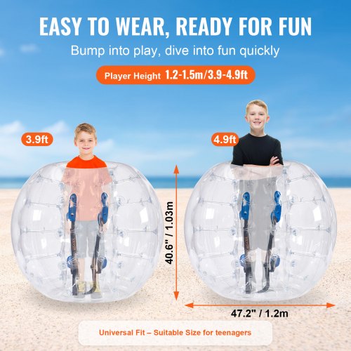 Oppustelig Bumper Ball, 120x103 cm, Transparent, PVC