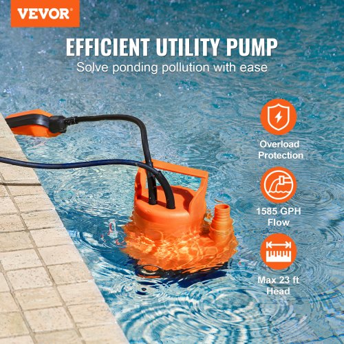 Nedsænkelig universalpumpe 320W 162x162x228 mm vandpumpe