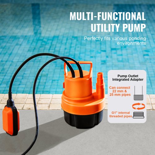 Nedsænkelig universalpumpe 320W 162x162x228 mm vandpumpe