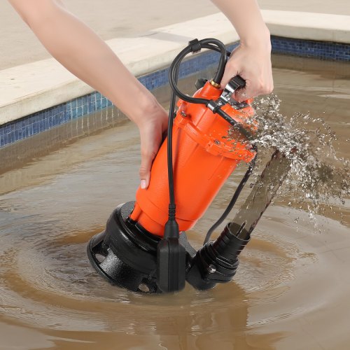 Dykpumpe til snavset vand, 1500W, 21000 L/t, 18m, støbejern