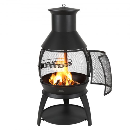 Chiminea, 50x110 cm, Sort, Jern