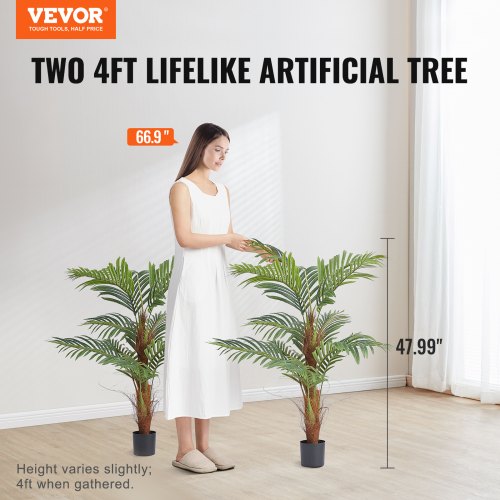 Konstgjord palm, 80x80x121,9 cm, Grön, PE-material