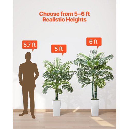 Konstgjord Areca Palm, 100x79x155 cm, Vit, PE-material