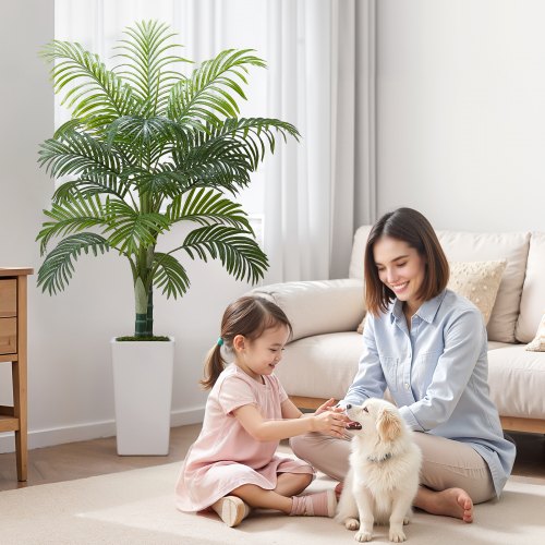 Konstgjord Areca Palm, 100x79x155 cm, Vit, PE-material