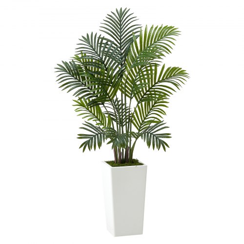 Tekokasvi Areca-palmu, 121,9 cm, 2 kpl, valkoinen ruukku, sisä- ja ulkokäyttöön Tekokasvi Areca-palmu, 121,9 cm, 2 kpl, valkoinen ruukku, sisä- ja ulkokäyttöön
