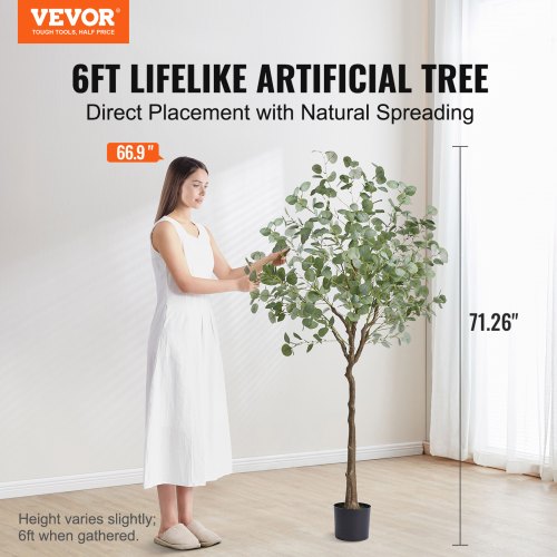 Tekokasvi eukalyptus, 80x80x181 cm, vihreä, PE-materiaali