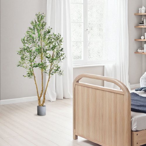 Kunstigt oliventræ, 90x107x215 cm, Grøn, Indendørs kunstig plante