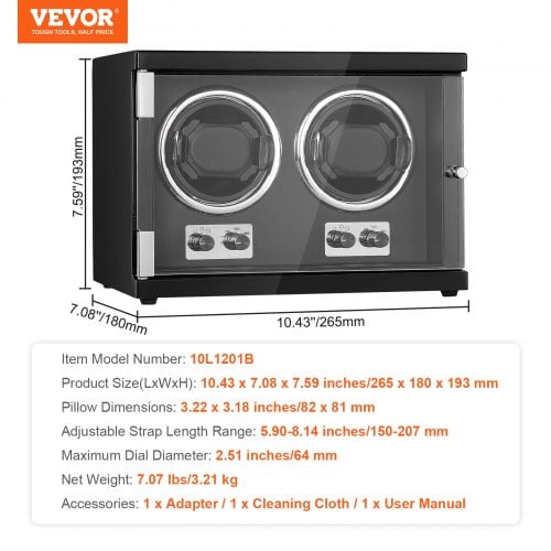 Urbevæger, Dobbelt Automatisk, 82x81 mm, Sort, Høj-Densitetsplade
