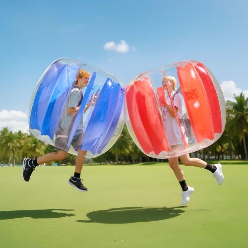 Oppustelige Bumper Balls, 2-pak, 115x115x90 cm, Rød & Blå, PVC
