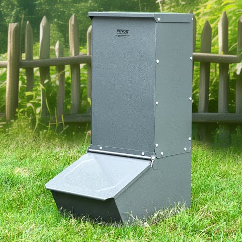 Grisfoderautomat, 49,5x30x75 cm, Stål, Utomhus foderautomat för boskap