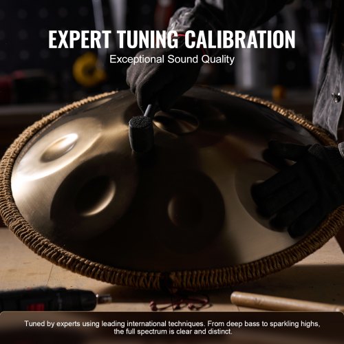Handpan-trumma 55,9x55,9x25 cm Guld, Stålinstrument