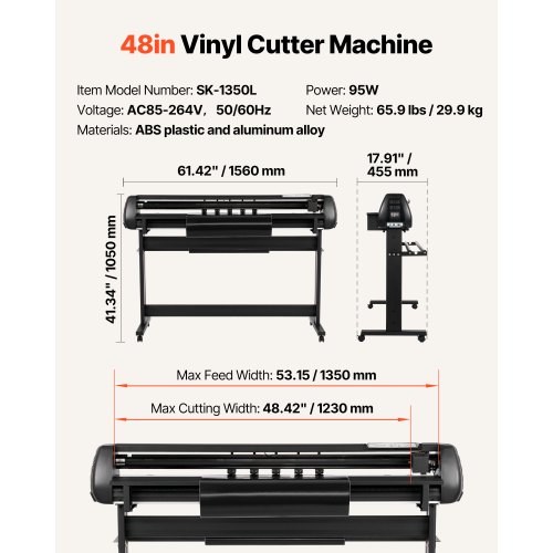 Vinylskärare 1560x455x1050 cm dubbla blad justerbar kraft