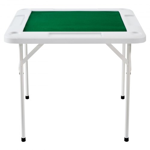 Mahjong-pöytä, 4 hengen taitettava pöytä, 90x90x74 cm, valkoinen