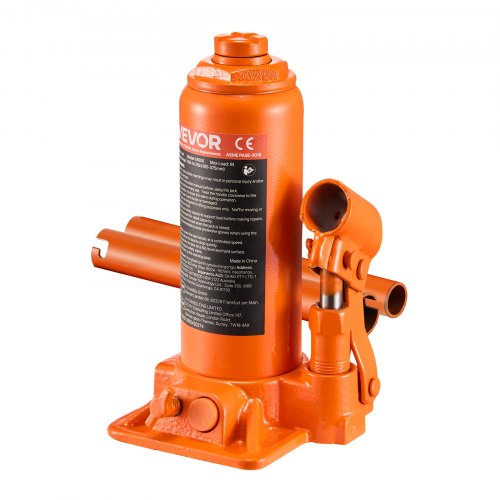 Hydraulinen pullotunkki, 195x105x375 mm, oranssi, raskaan sarjan teräs