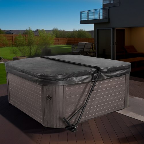 Varmtvandskar låg løfter, Justerbar 80-105x145-235 cm, Sort, Aluminium