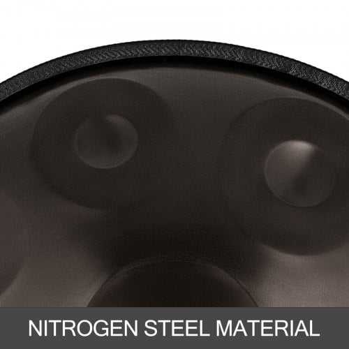 Handpan tromme, D-mol 9 toner 56x26 cm, brun, stål