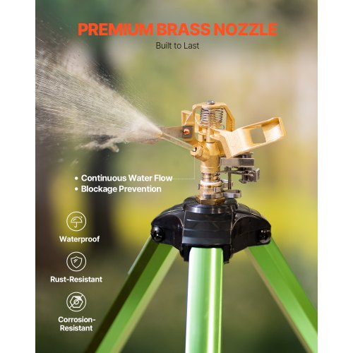 Impactsprinkler, 80x93,5x94 cm, justerbar højde, messing, vanding