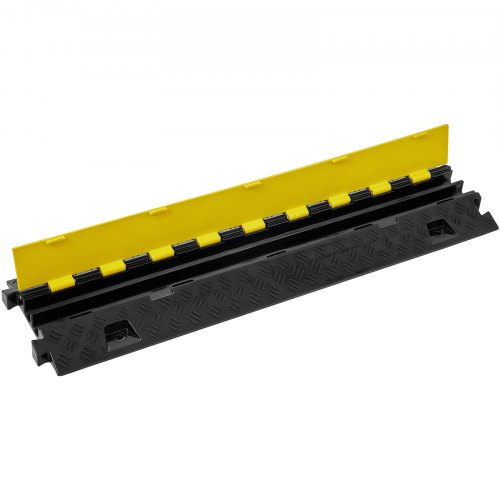 Kabelbeskytter rampe, 91,8x25x4,3 cm, sort gul, kraftig TPU
