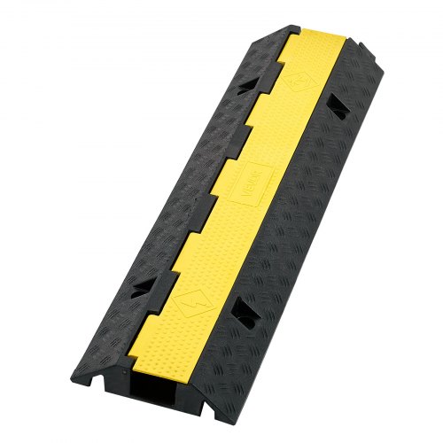 Kabelbeskytter rampe, 70x5 cm, sort gul, kraftig gummi