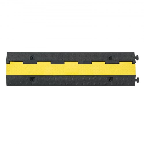 Kabelbeskytter rampe, 70x5 cm, sort gul, kraftig gummi