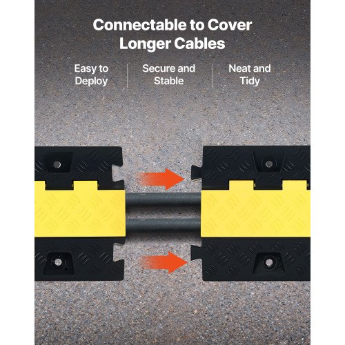 Kabelbeskytter rampe, 31x28 mm, sort, kraftig TPU