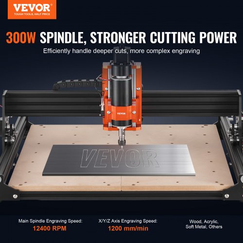 CNC-jyrsinkone, 400x400x60 mm, puun kaiverrus ja jyrsintä, metalli