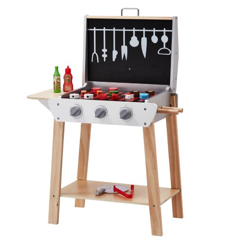 Legegrill, Træ Legegrill Sæt 59x33.5x82 cm, Sort, Træ, Rollespil