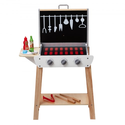 Legegrill, Træ Legegrill Sæt 59x33.5x82 cm, Sort, Træ, Rollespil