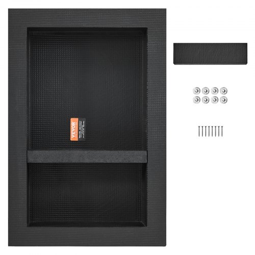 Bruseniche dobbelt hylde organizer, 40,6x61 cm, sort, vandtæt opbevaring