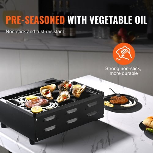 Stekhäll, Vändbar gjutjärnsstekhäll 24,6x42,5x1,6 cm, Svart, Non-stick kokkärl