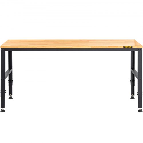 Arbejdsbord, 135x46x97 cm, Brun, Justerbar højde, Hårdttræ, Metal