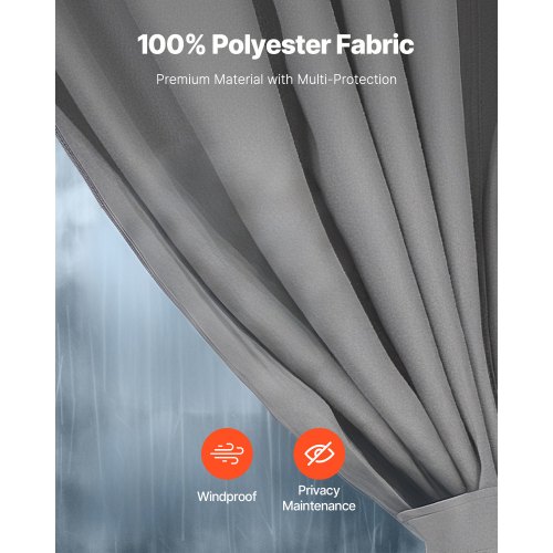 Pavillon Gardiner, 283x340x203.5 cm, Grå, Polyester