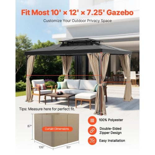 Pavillon Gardiner, 284x342.5x221.5 cm, Khaki, Polyester