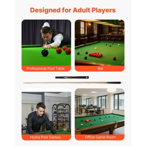 Snookerqueue, 145x3,1x0,95 cm, Brun