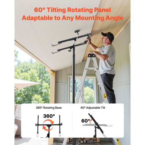 Gipspladeløfter 3353 mm Heavy-Duty 68 kg 1530x1530x1450 mm Sort Stål