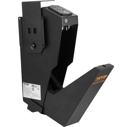 Våbenskab, 37x19x8,6 cm, Sort, Biometrisk Stålopbevaring