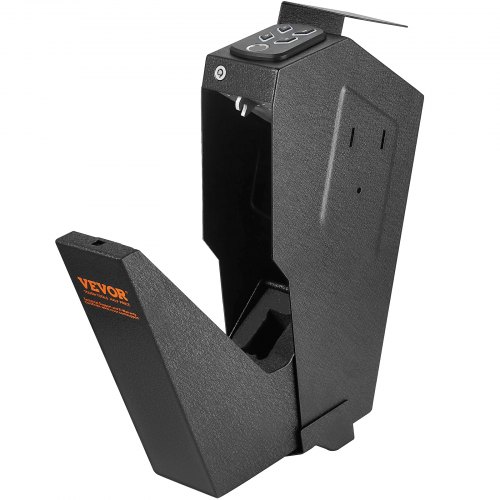 Våbenskab, 37x19x8,6 cm, Sort, Biometrisk Stålopbevaring