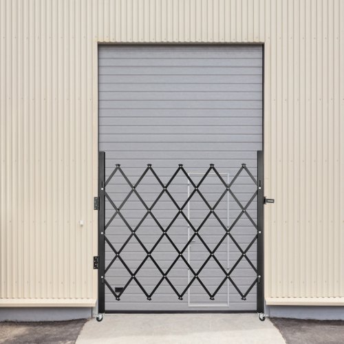 Sikkerhedslåge, Enkelt foldbar dør, 94x122 cm, Sort, Stål
