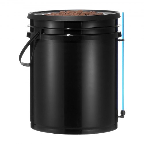 Hydroponisk dyrkningssystem, 5-gallon deep water culture, 30x30x38 cm, sort, PP-materiale